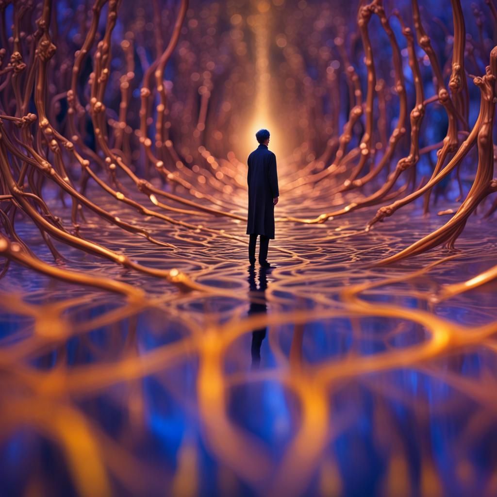 Superhuman Figures in Light and Shadow with Godrays