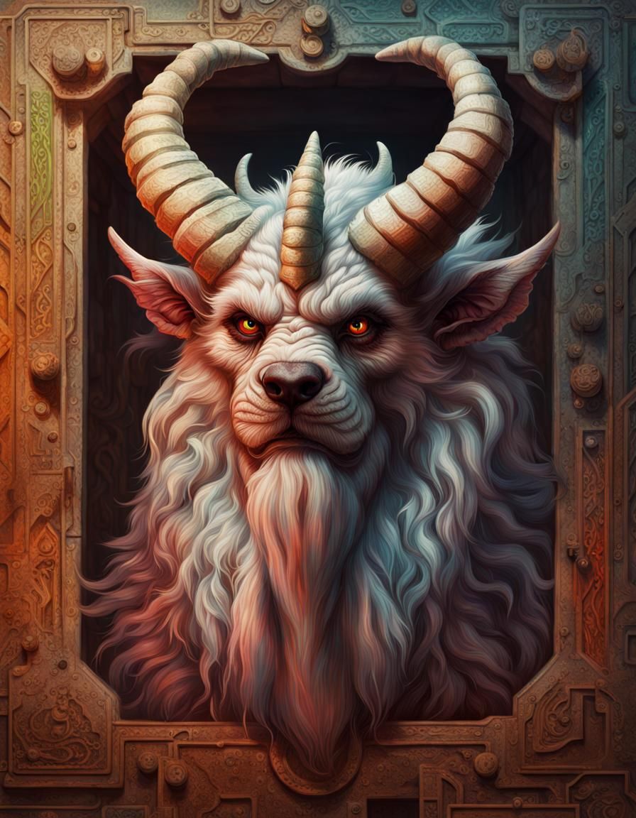 Ludo Furry Beast with Horns, Detailed Art