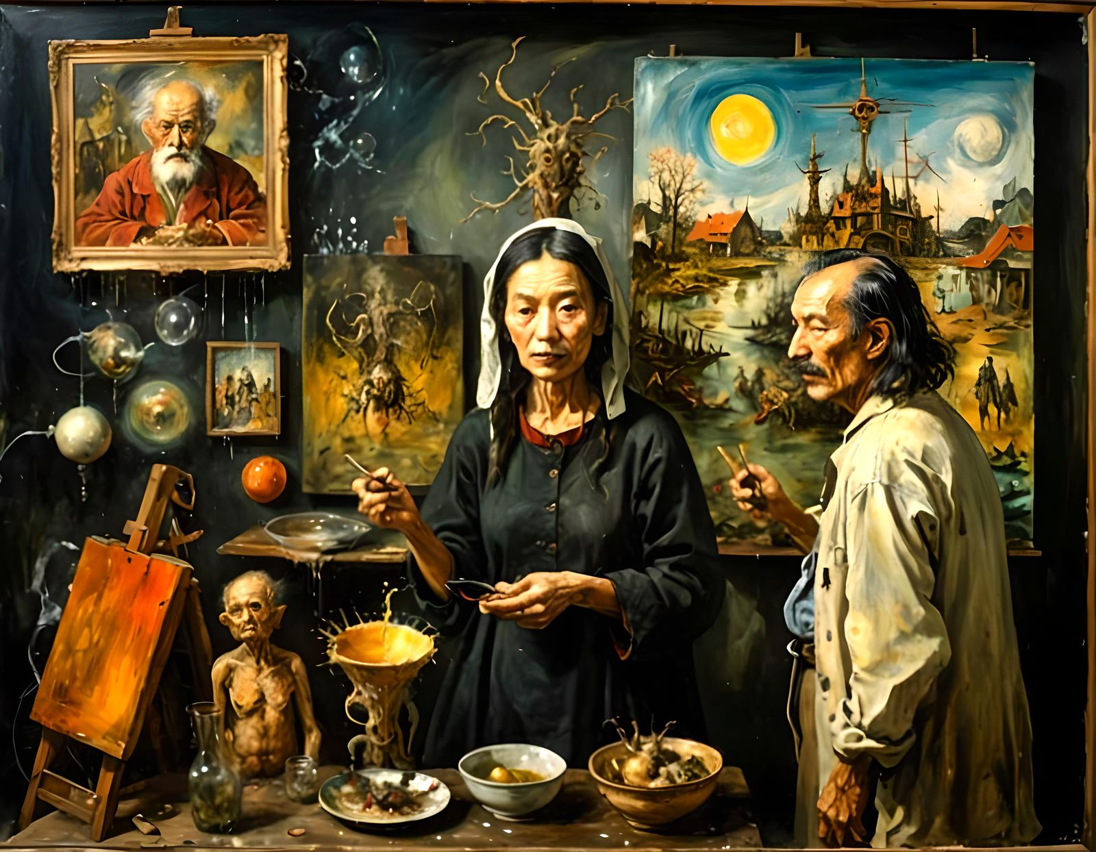 Surreal Flood in Abstract Expressionist Style