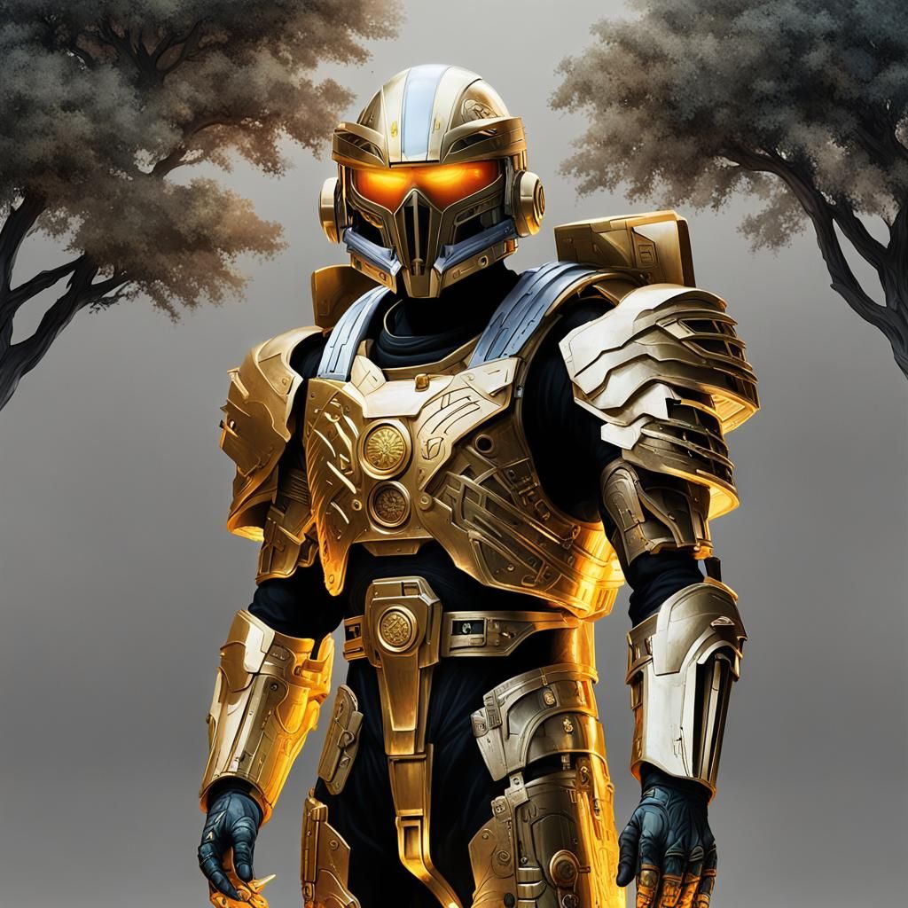 Cyberpunk Astronaut Under Tree of Life