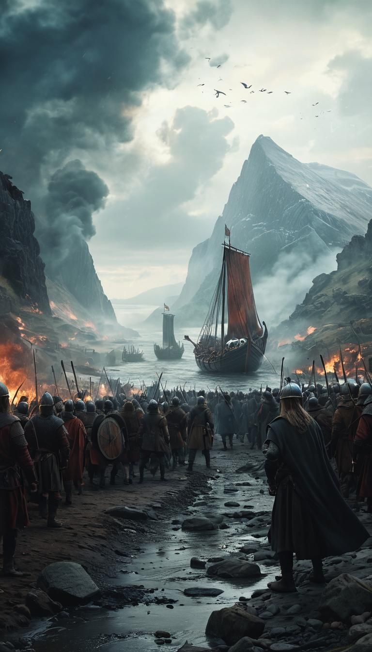 Epic Viking Battle on Ancient English Shore