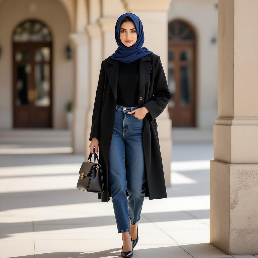 Young Woman in Modern Iranian Street Fashion
