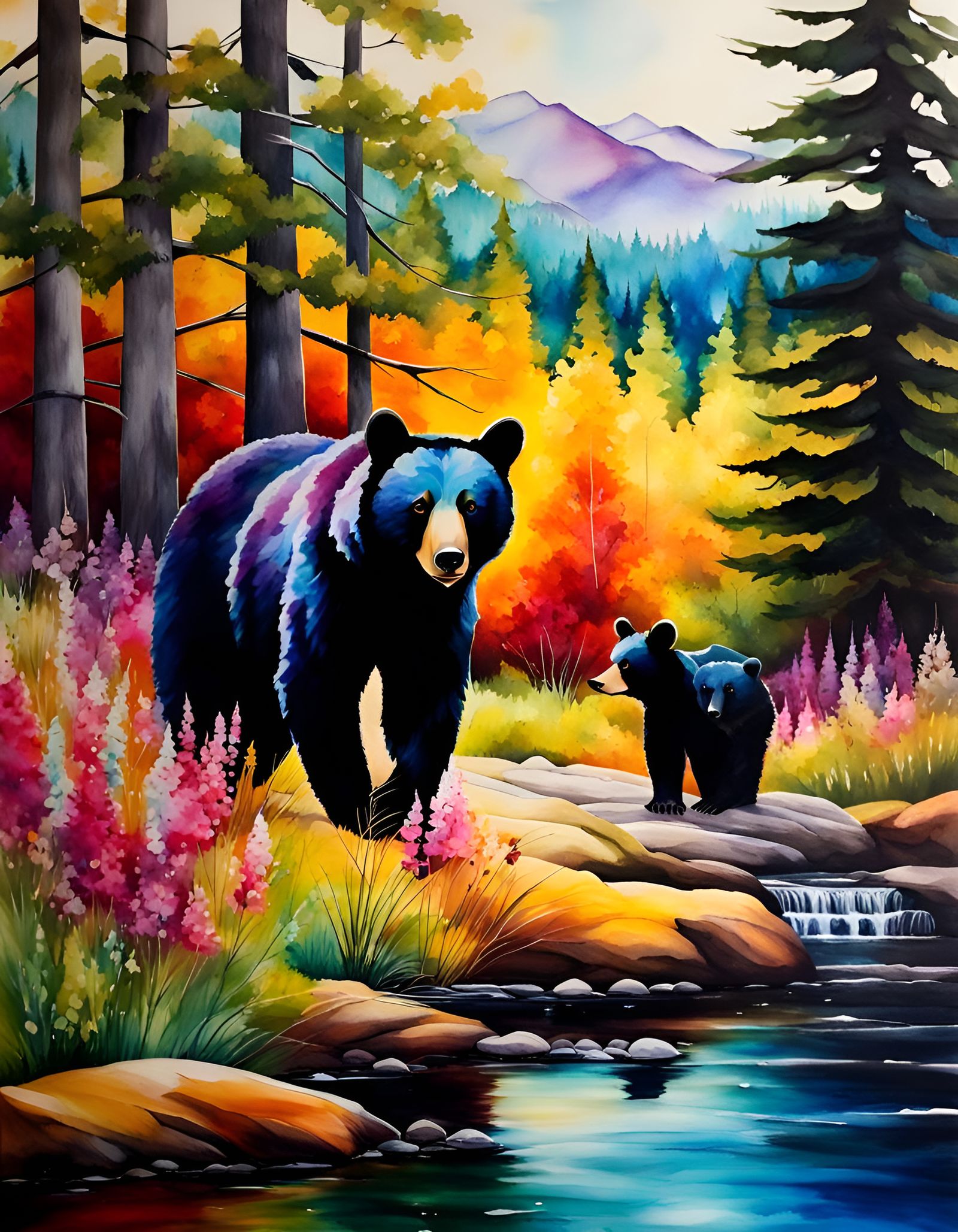 Black Bear Cub Playing Near Cabin in Sunny Woods