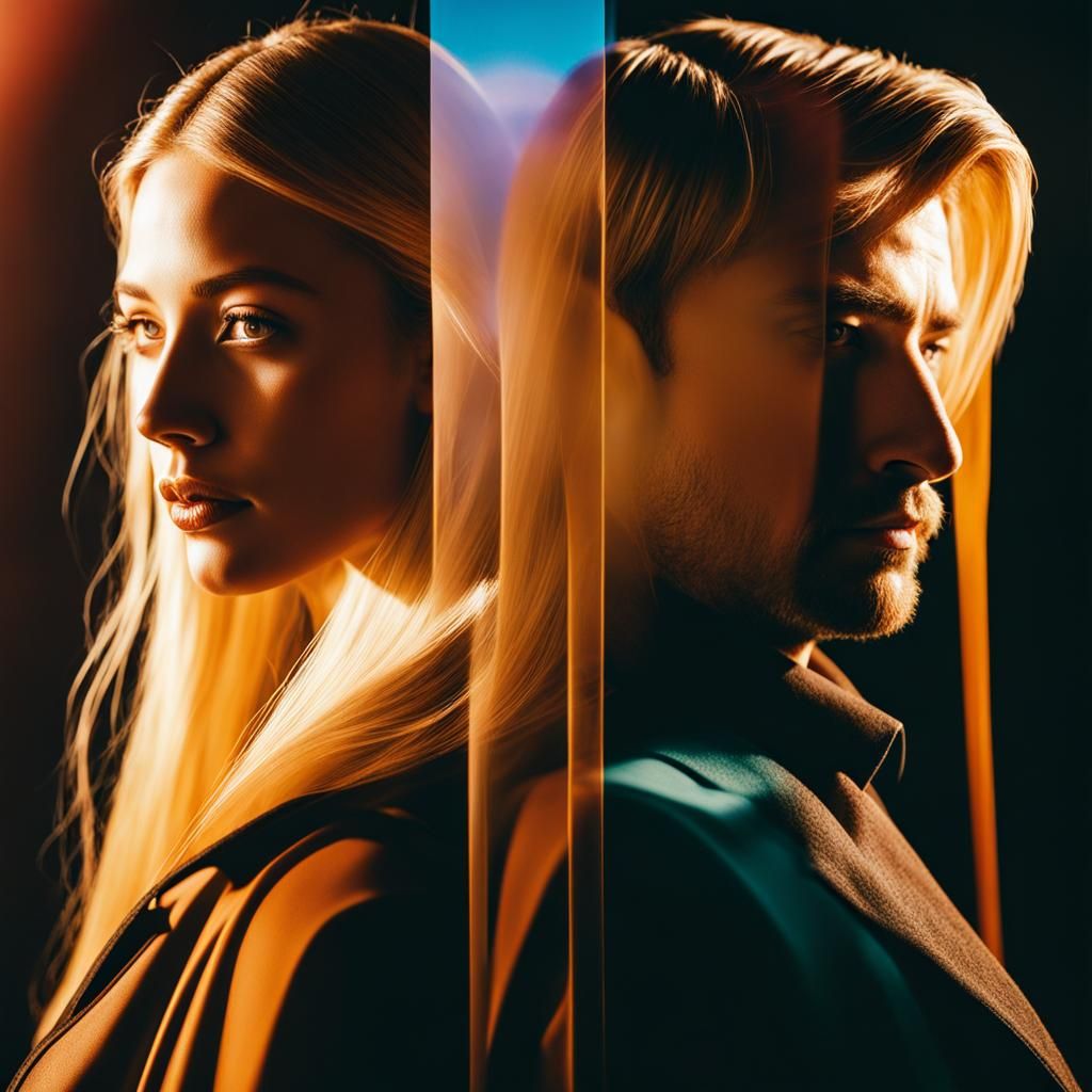 Double Exposure Portrait in Kandinsky Style