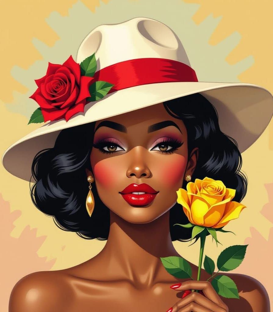 Cabaret Girl with Roses