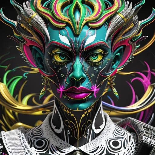 Surreal and Vibrant 3D Rendered Scene