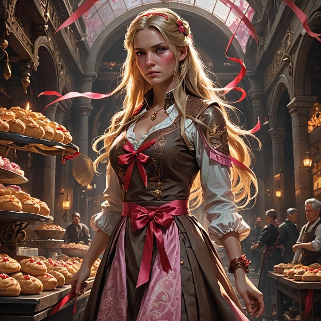 Fantasy Baker with Blonde Hair, Digital Art