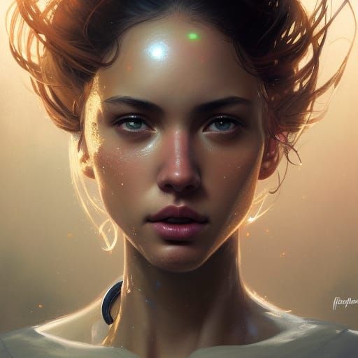 Girl Jumps as Basketball Scores: Hyperdetailed Portrait