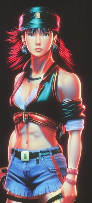 Actress as Streets of Rage Character in Anime Style