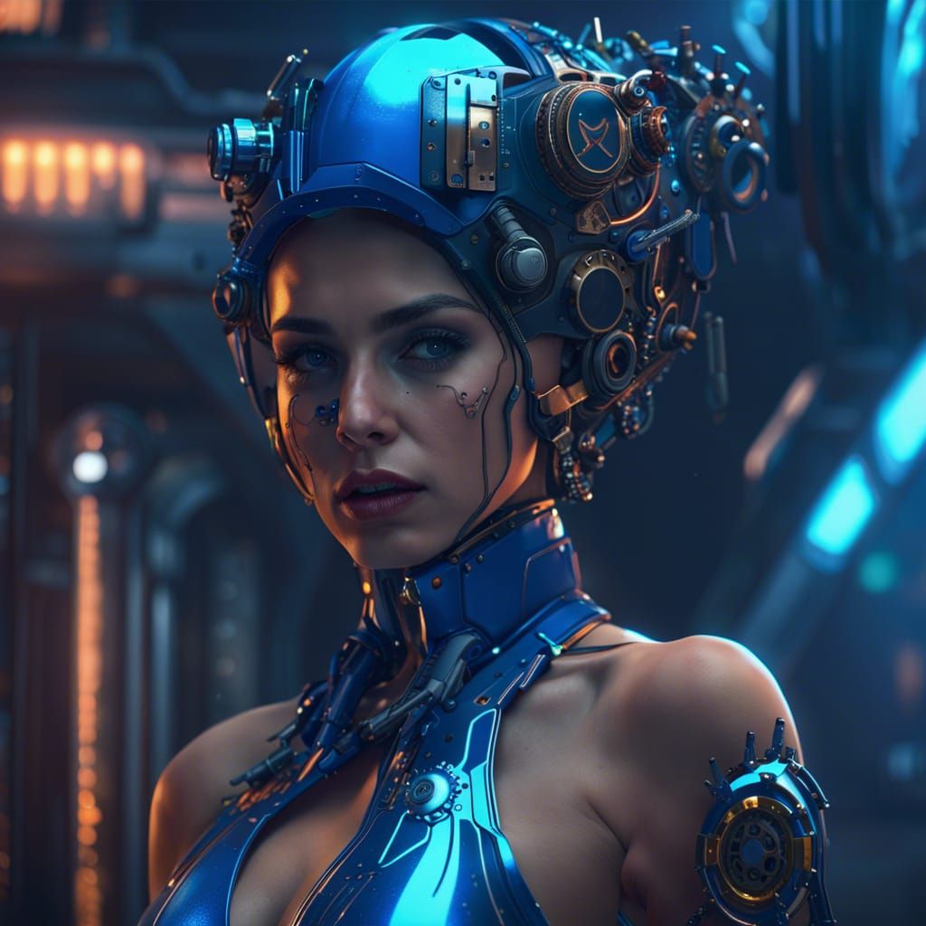 Futuristic Cyberpunk Portrait of Miss Universe