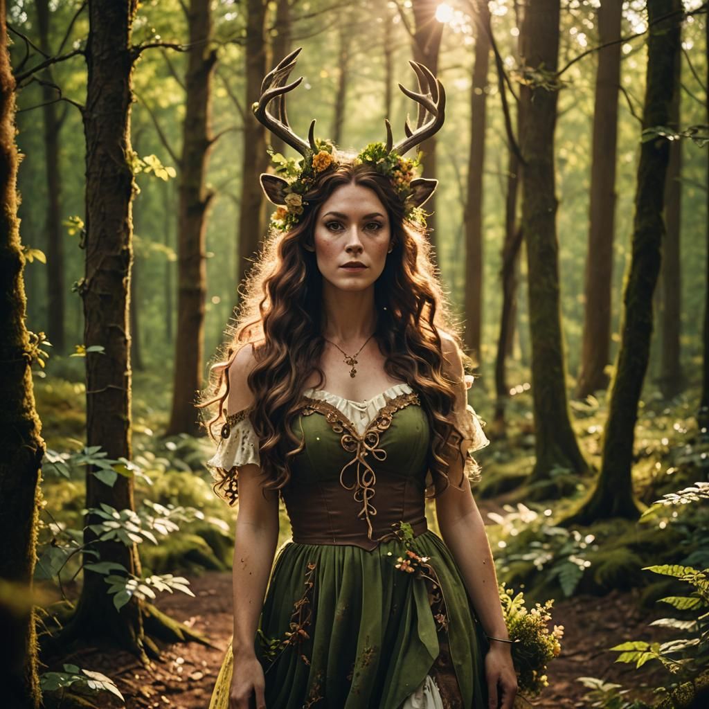Female Satyr in Forest, Cinematic Film Still