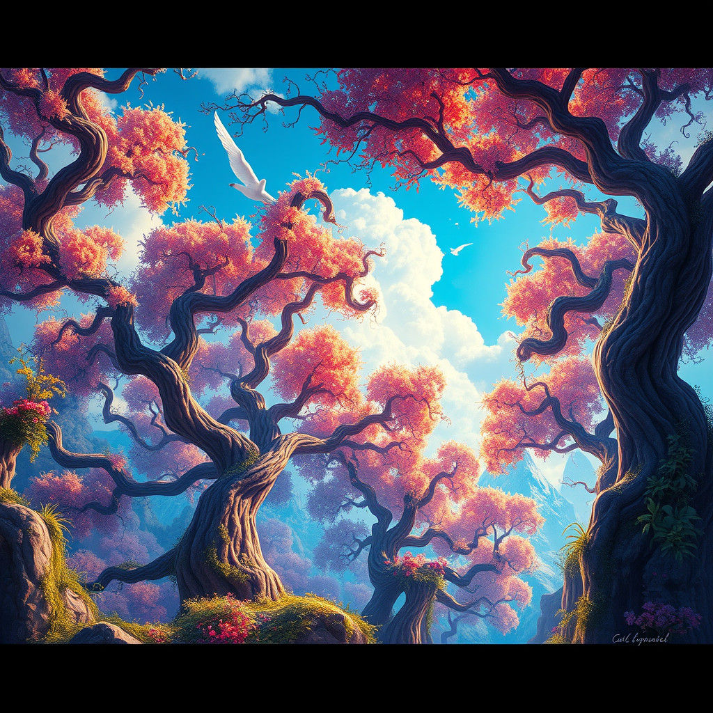 Mystical Realm: Dreamlike Environment in High-Fantasy Style