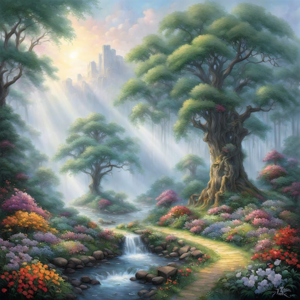 Ethereal Fantasy Trees in Whimsical Detail