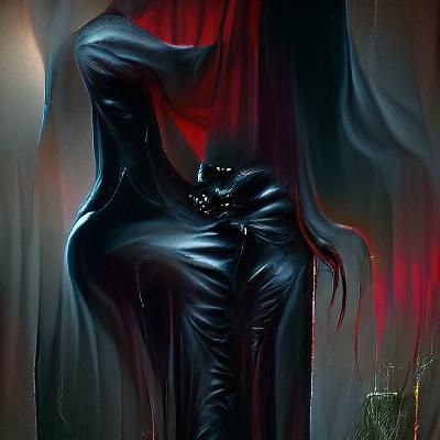 Sinister Black Velvet Fabric, Baroque Style