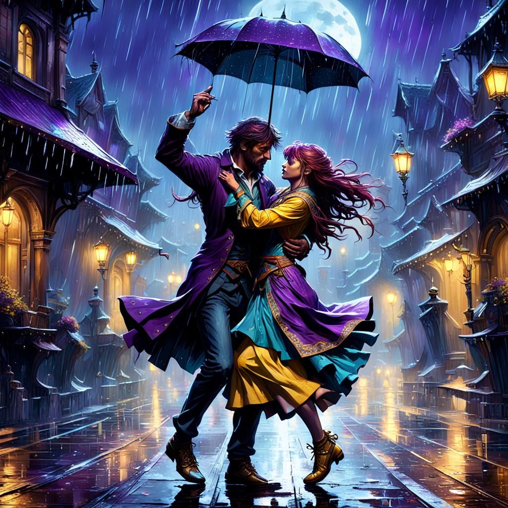 Dancing in the Rain: Dark Fantasy Concept Art