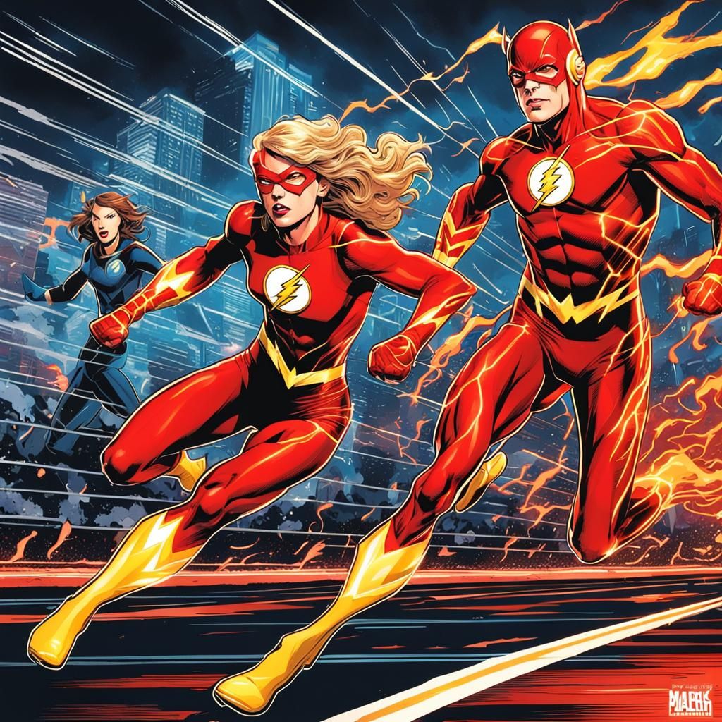 Taylor Swift and The Flash: Comic Book Race