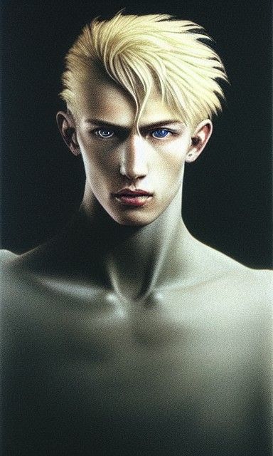 Bound Blond Man in Military Uniform, Dark Surrealism