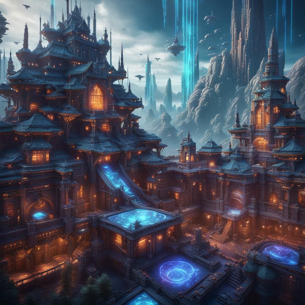 Fantastical Cyber World Concept Art