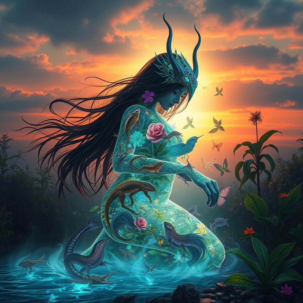 Dreamlike Goddess of Chaos and Bloom