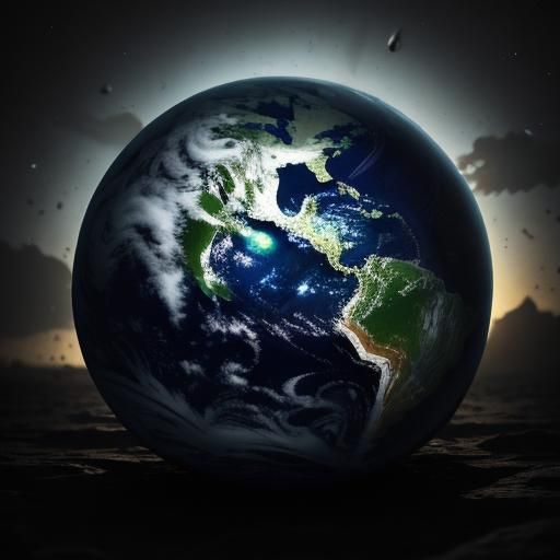 Hyperrealistic Plastic Planet View in HDR