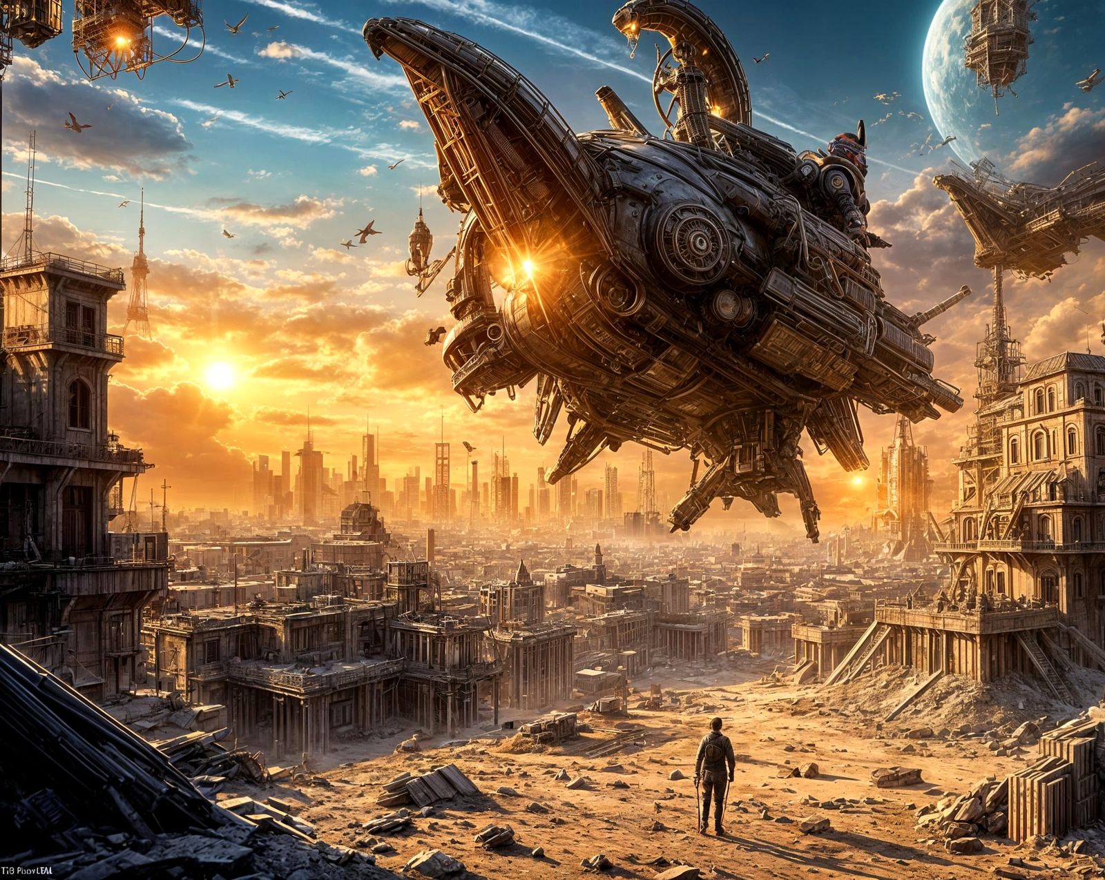 Armed Robot in Futuristic Setting