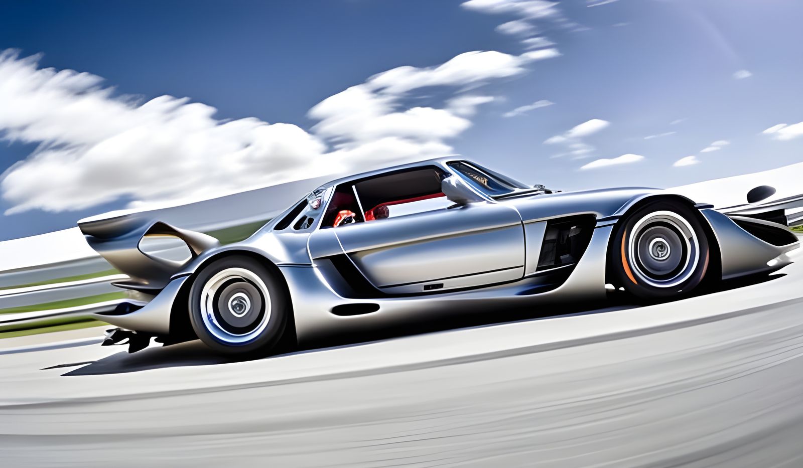 Hyperrealistic Race Cars in Dynamic Motion