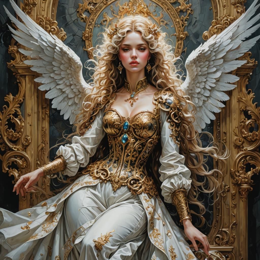 Baroque Angel in a Surreal Style