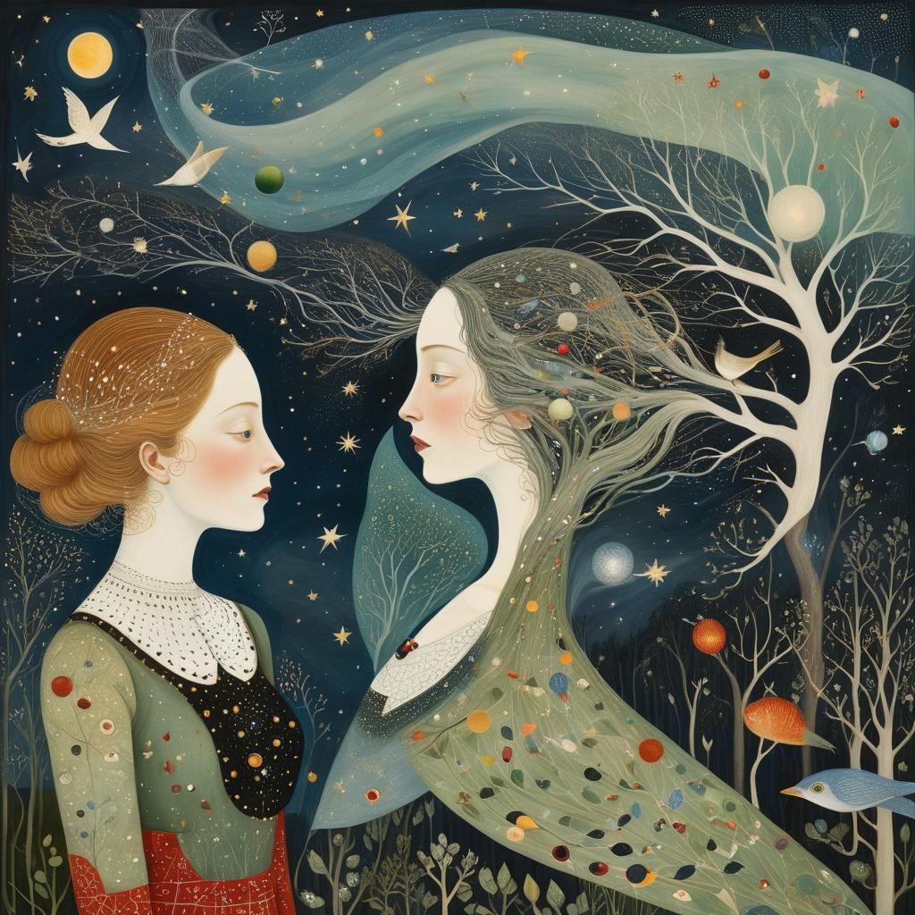 Ethereal Mindscapes in Mixed-Media Style