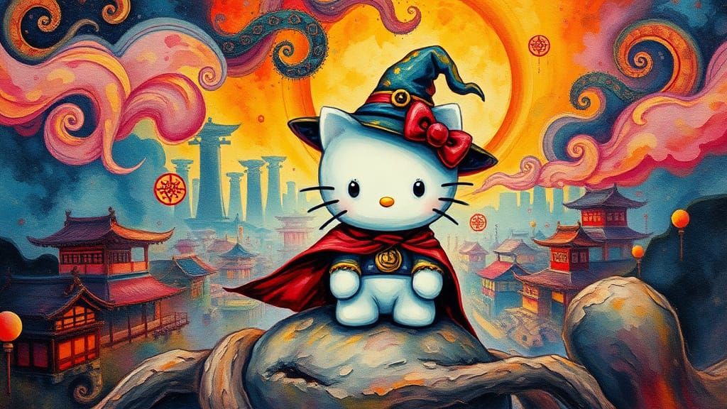 Hello Kitty Witch in Dreamy Japanese Metropolis