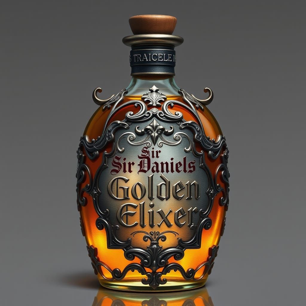 Mystical Fantasy Potion Bottle in Elegant Script