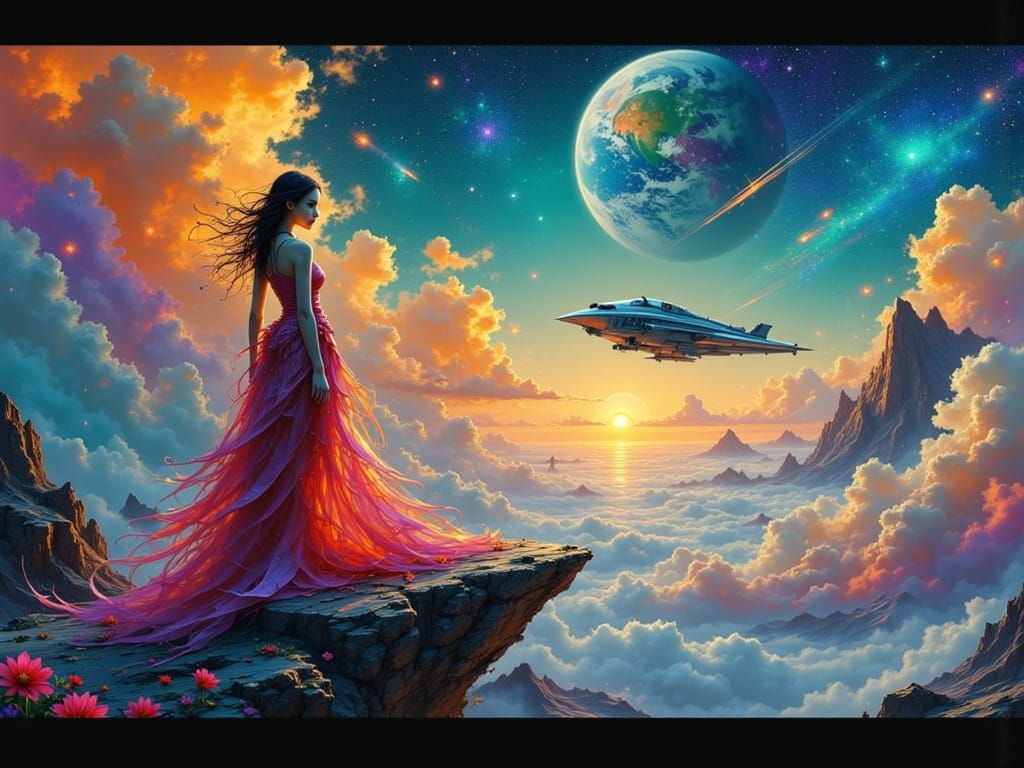 Alien Woman in Space, Cinematic Realism Style