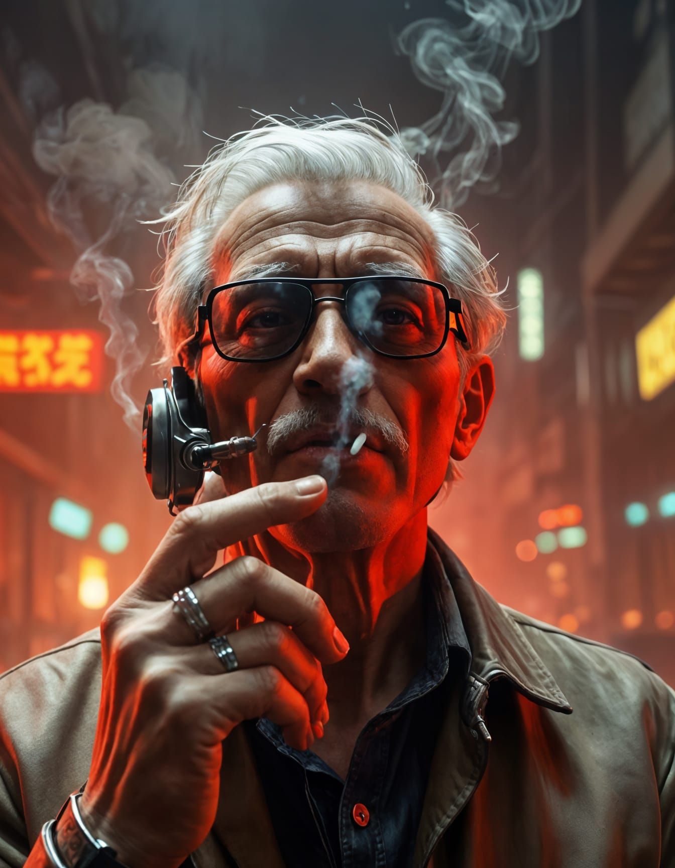 Cyborg Cowboy in a Dystopian Future