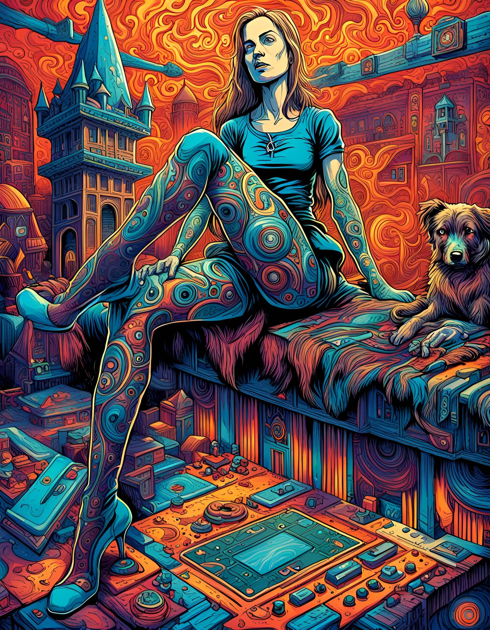 Psychedelic Band Poster Art: Fantasy Castle Concert