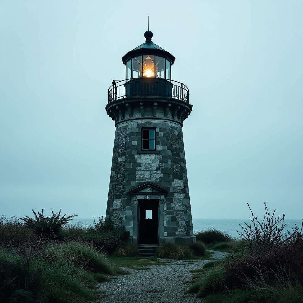 Abandoned Lighthouse in Moody Film Style