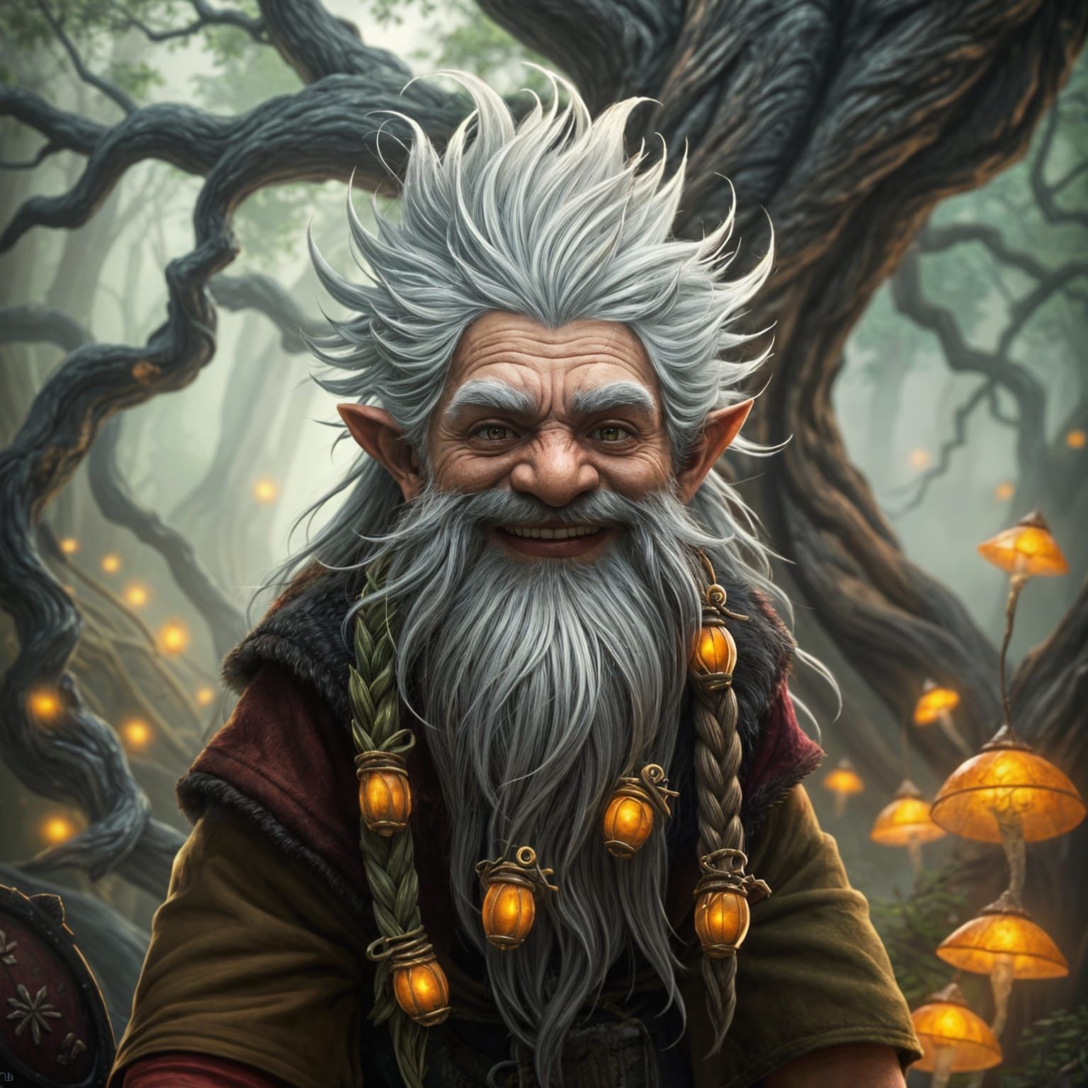 Enchanted Halfling Druid in Whimsical Beard