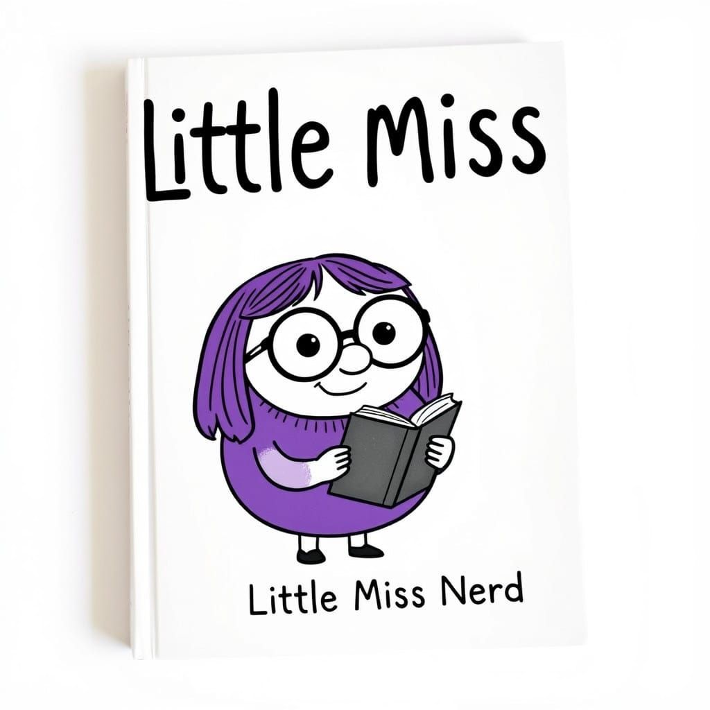 Little Miss Nerd in Vintage Illustration Style