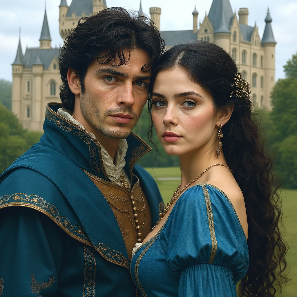 Medieval Prince and Lady in Waterhouse Style