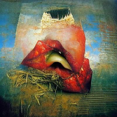 Surreal Melting Face with Zipper Lips
