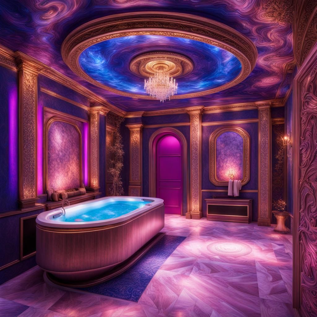 Luxury Spa with Swirling Lights in 4K HDR