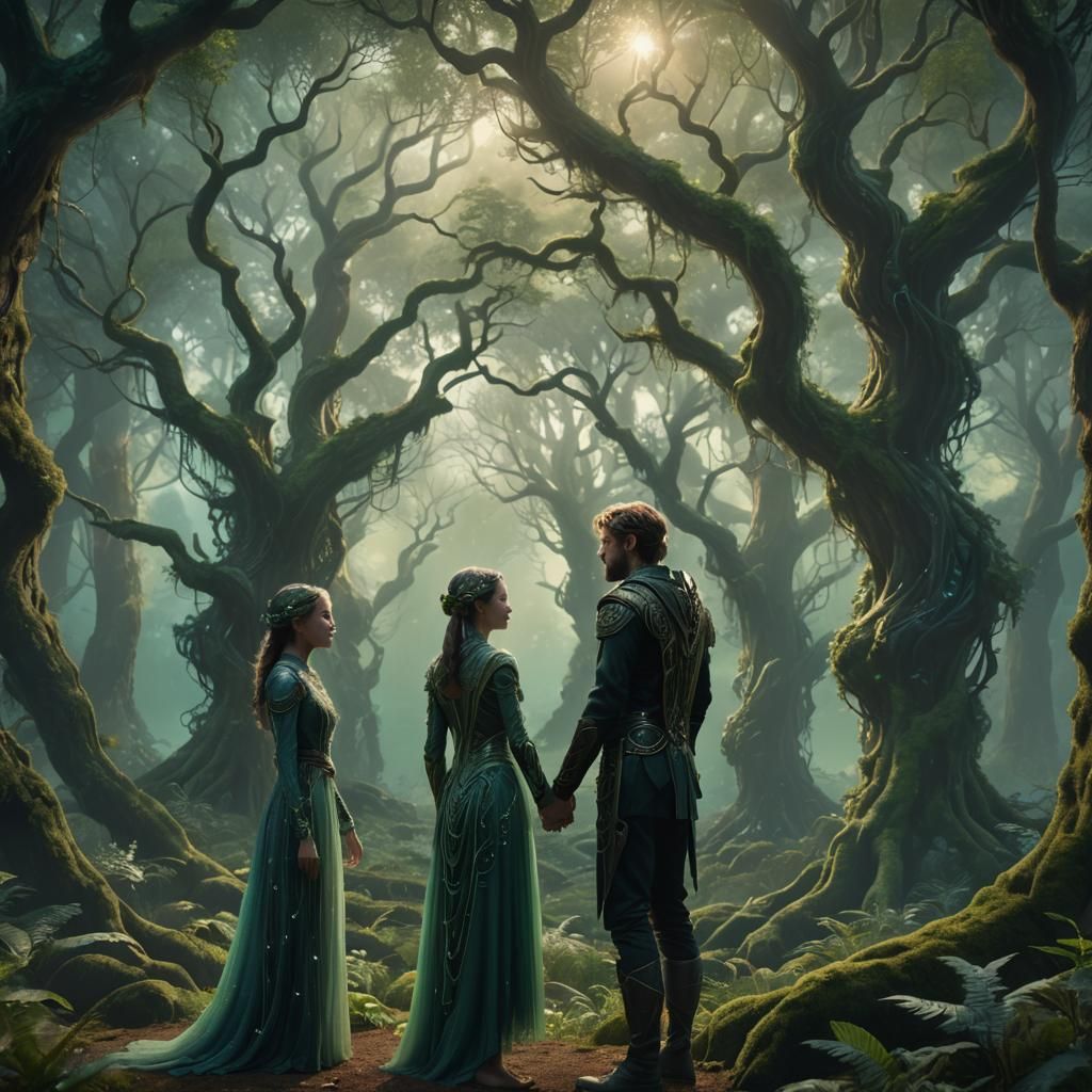 Mystical Forest Encounter: Unspoken Connection in Fantasy Ar...