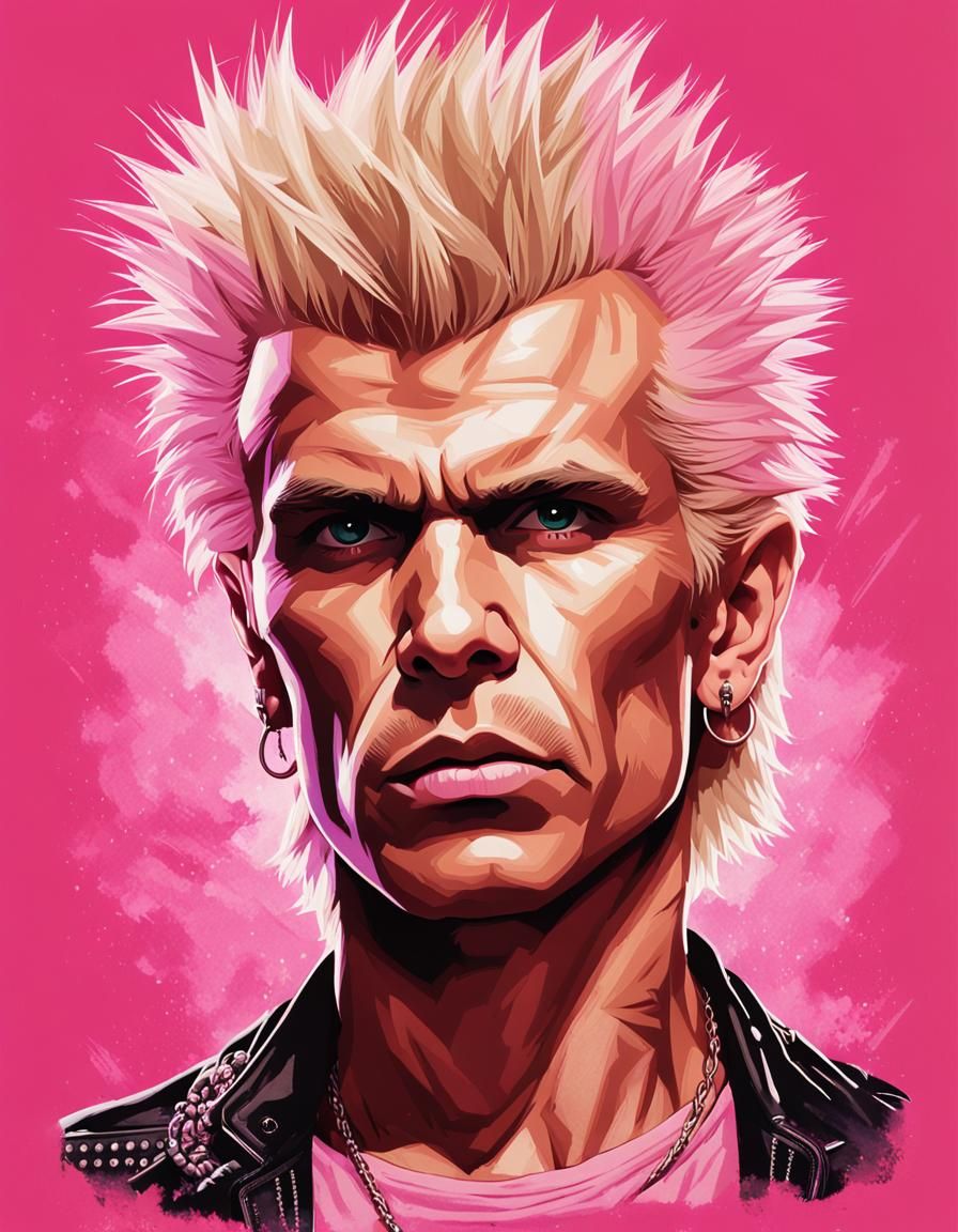 Punk Rocker Portrait in Vargas Style