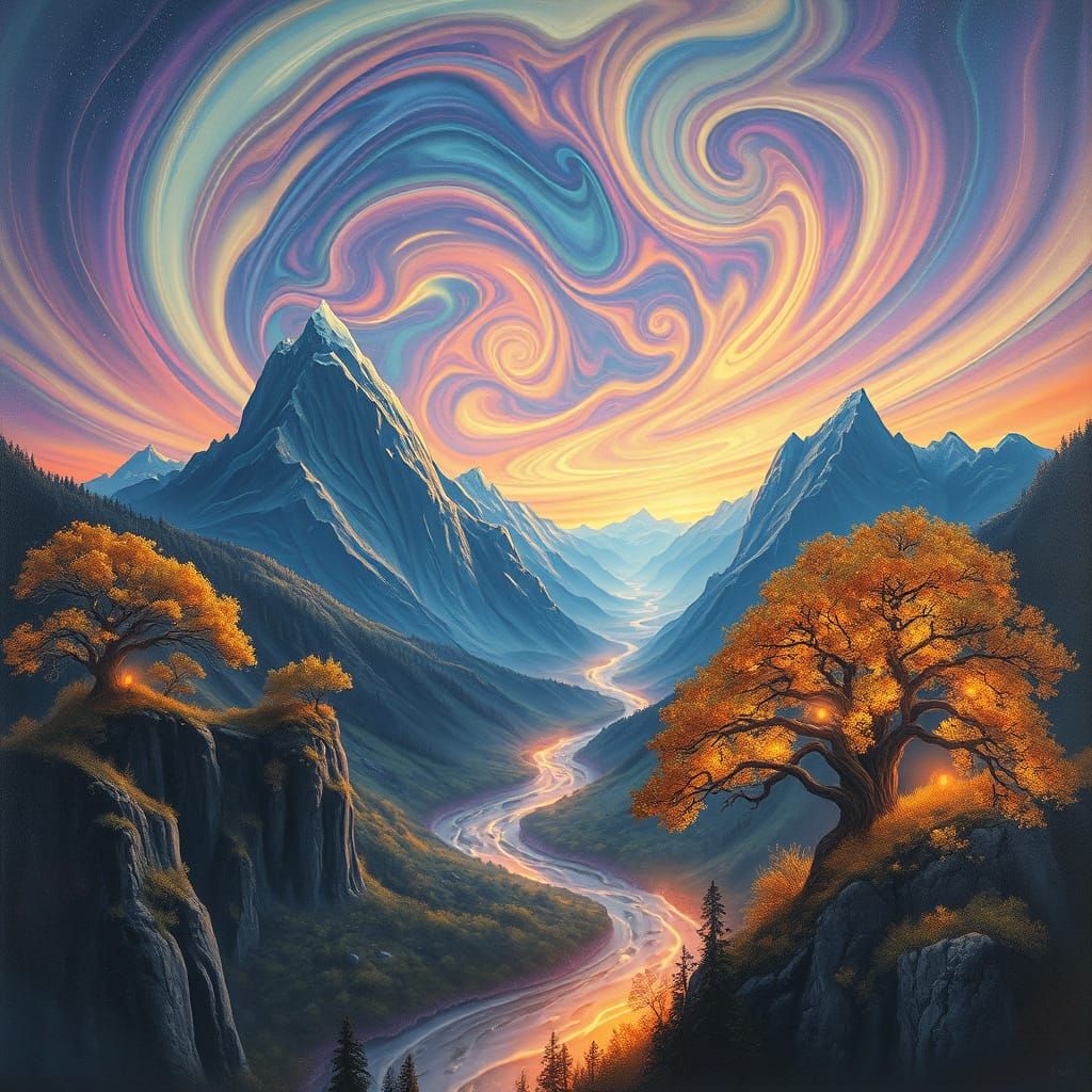 Magical Floating Mountains in Hyper-Realistic Digital Art