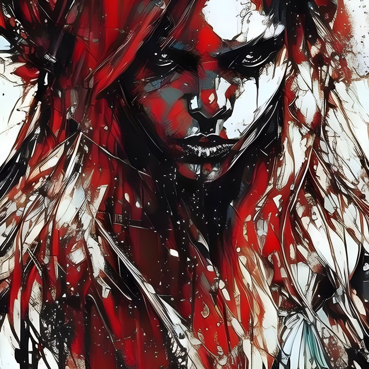 Little Red Riding Hood Warrior: Oil Painting Portrait