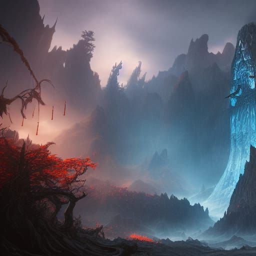 Fantastical Helheim Concept Art in Deep Color