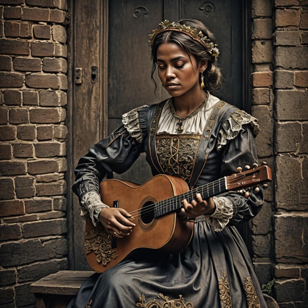 Hyperrealistic Portrait of The Minstrel Girl
