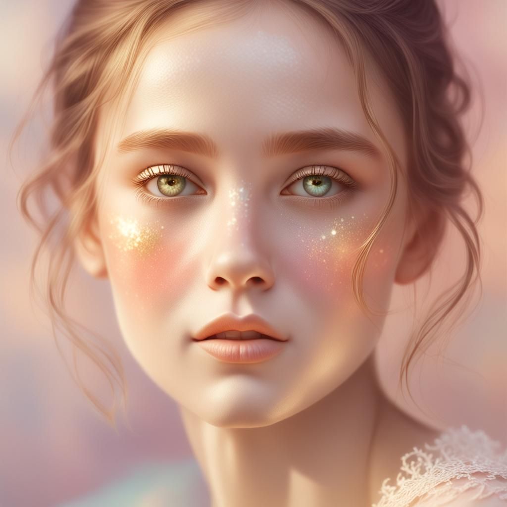 Ethereal Portrait of Woman with Delicate Features