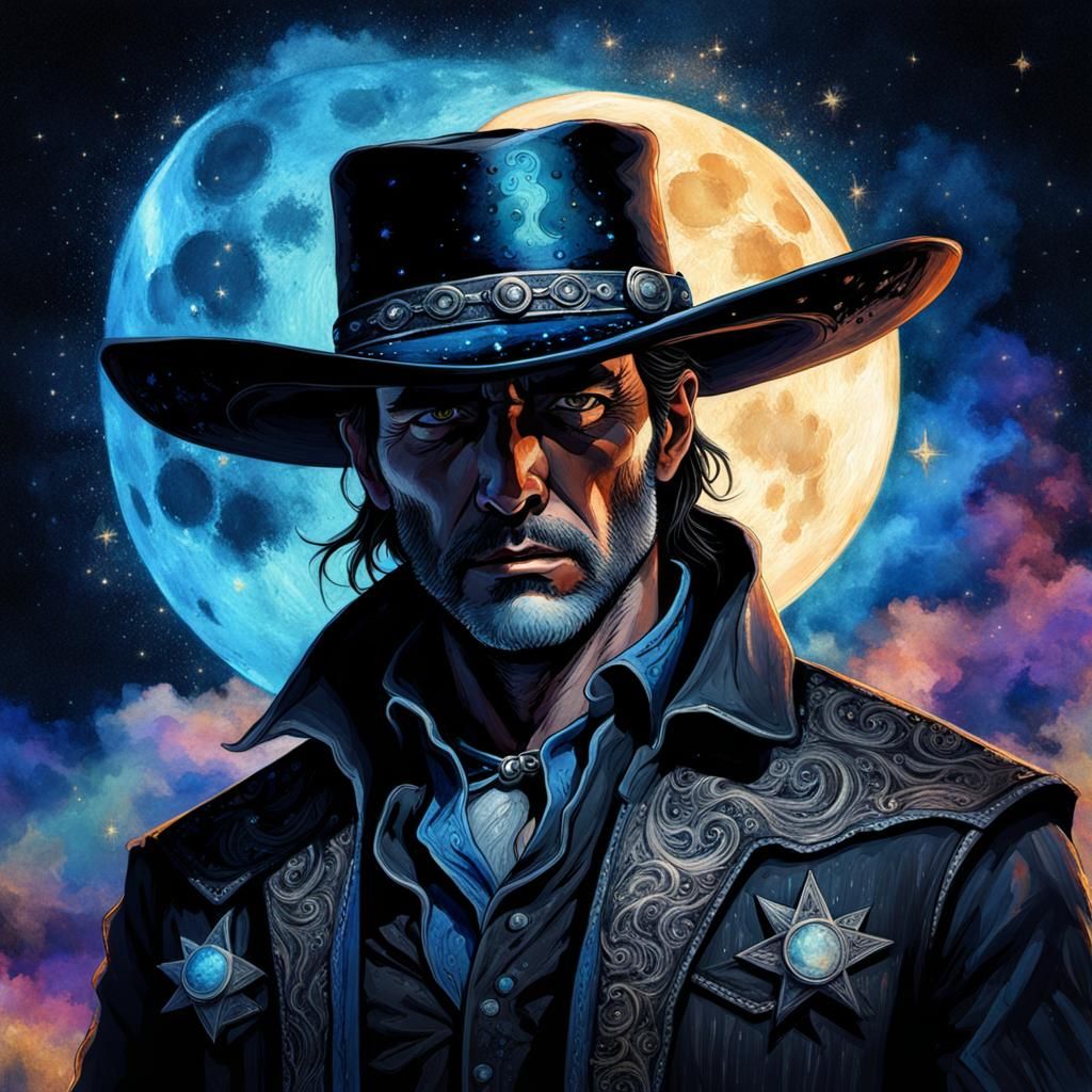 Shadow Outlaw in Space: An Impasto Masterpiece