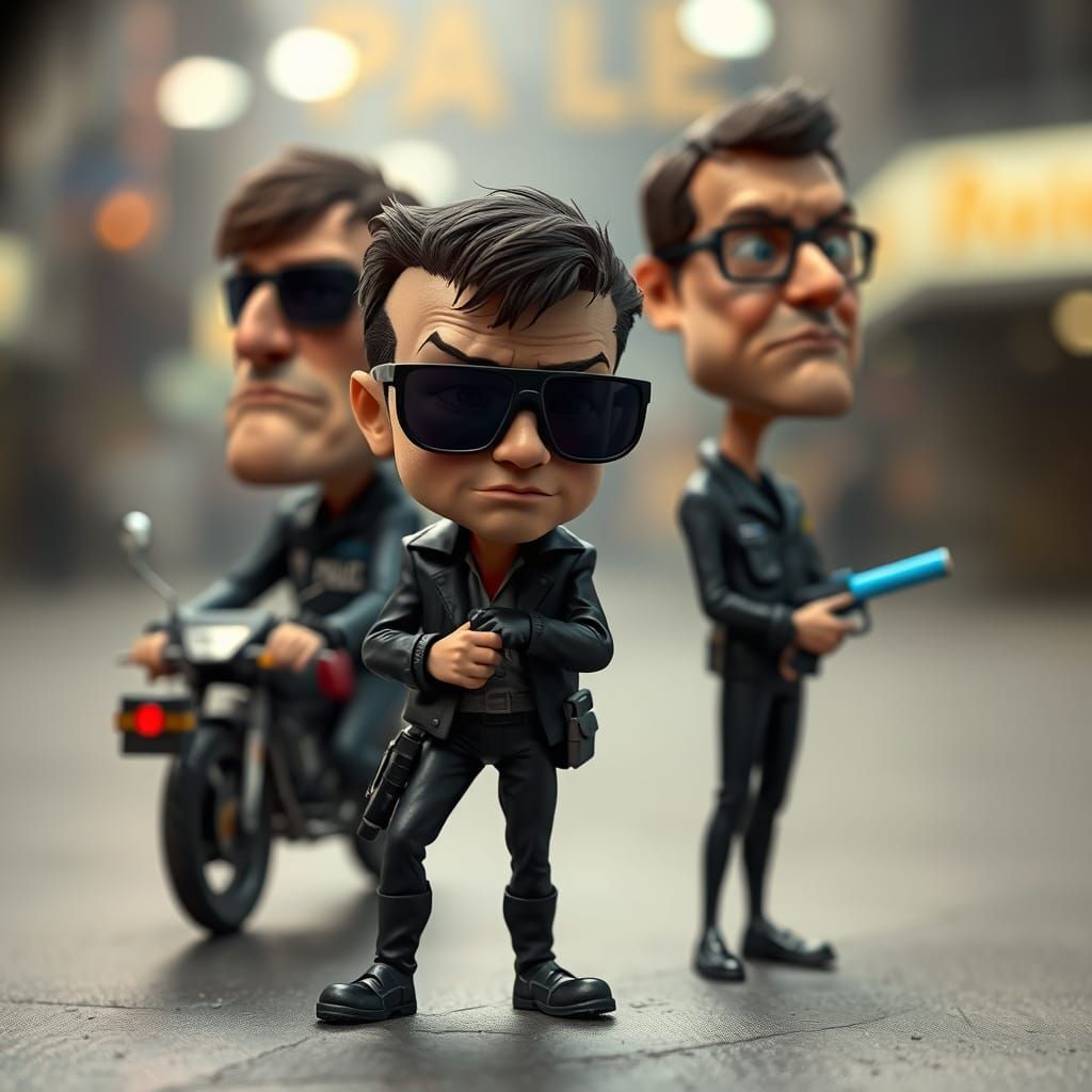 Blade Runner Police Unit in Pixar Cartoon Style