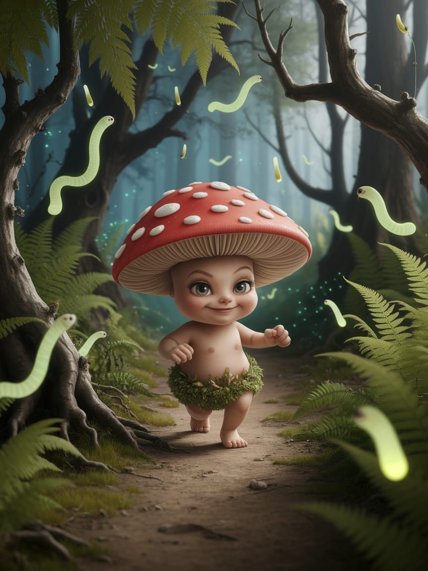 Whimsical Forest Encounter in Enchanted Style