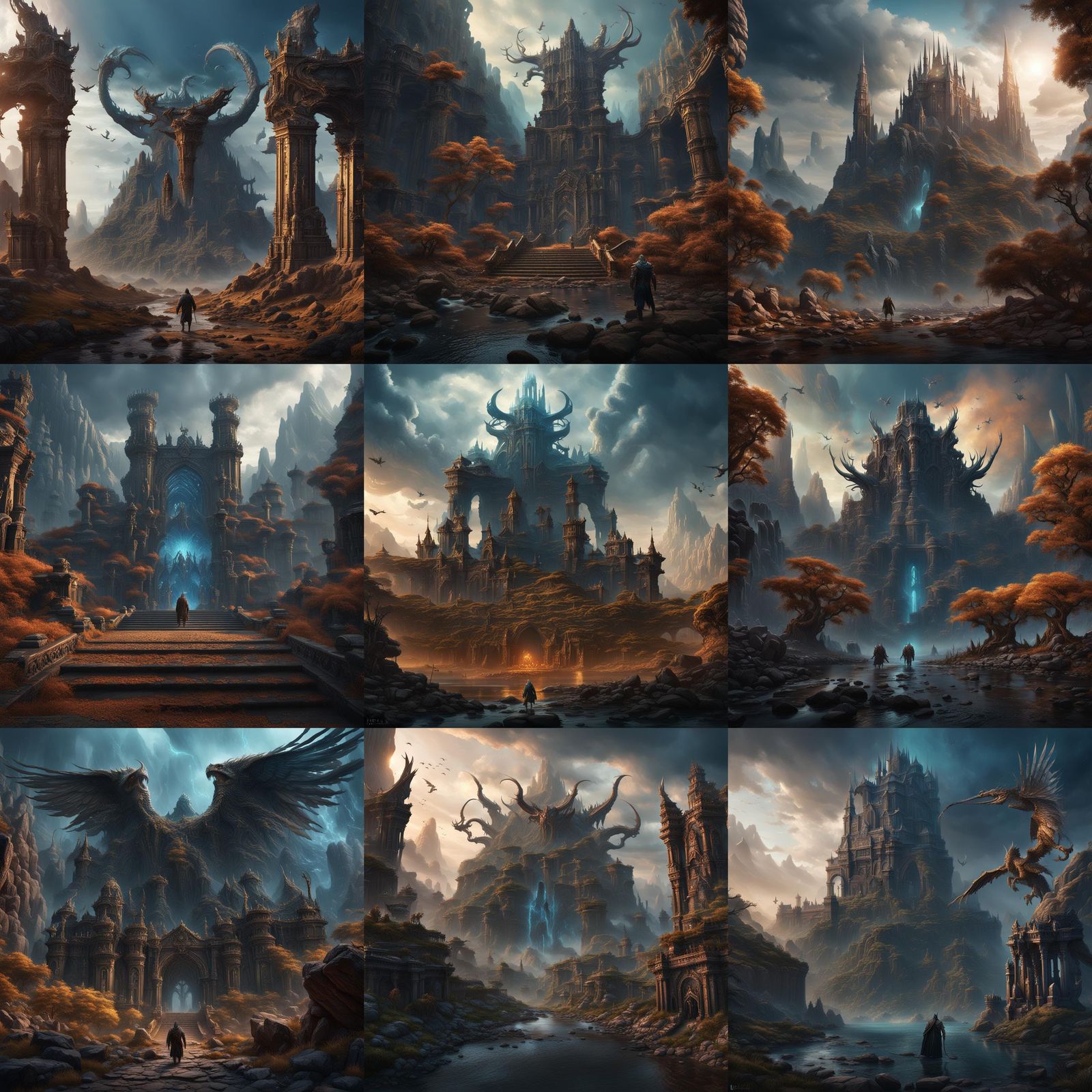 Detailed Matte Painting of Nephilim in Deep Color